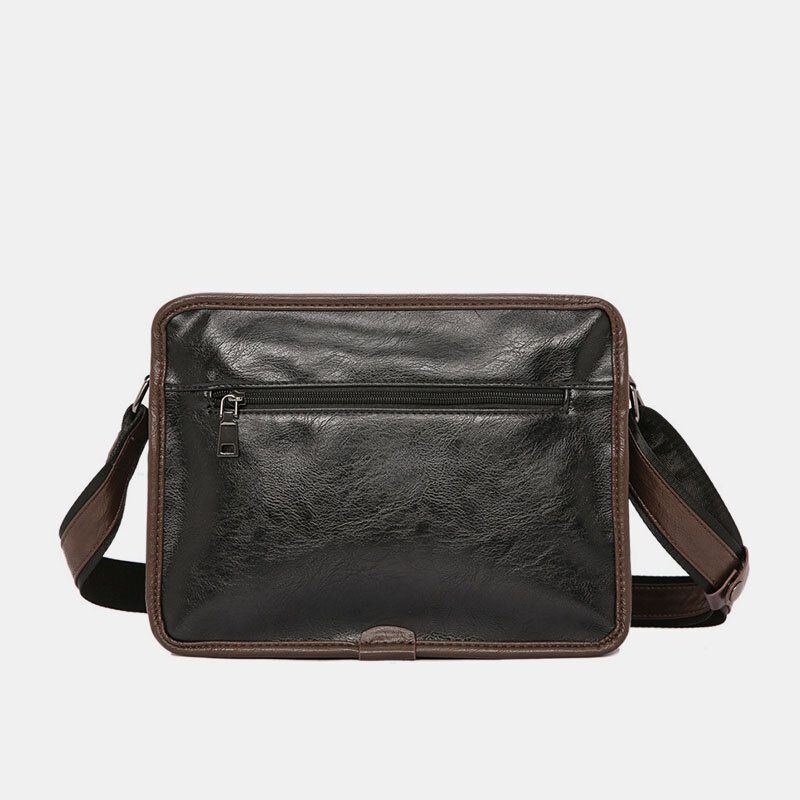 Herren Double Layer Multi Pocket Umhängetaschen Mode Lässig Kopfhörer Loch Design 14 Zoll Laptoptasche Umhängetasche