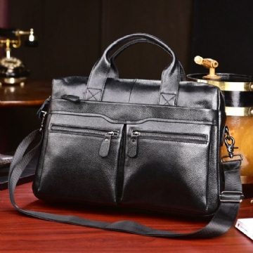 Herren Echtes Leder Business Multi Carry 14 Zoll Laptoptasche Aktentasche Umhängetasche Umhängetasche