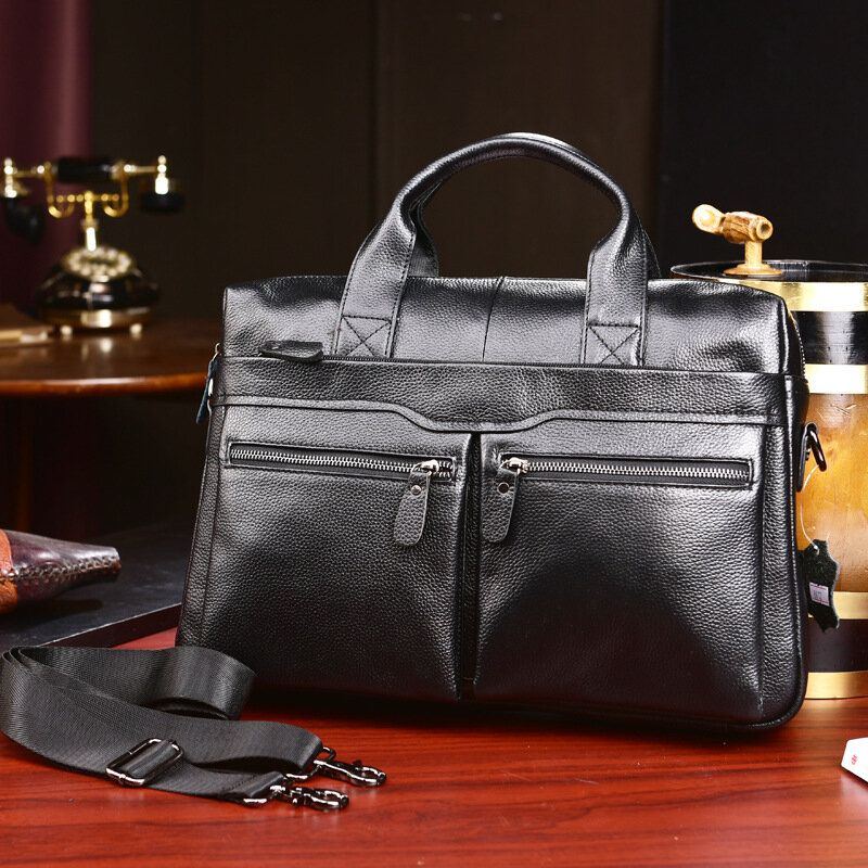 Herren Echtes Leder Business Multi Carry 14 Zoll Laptoptasche Aktentasche Umhängetasche Umhängetasche