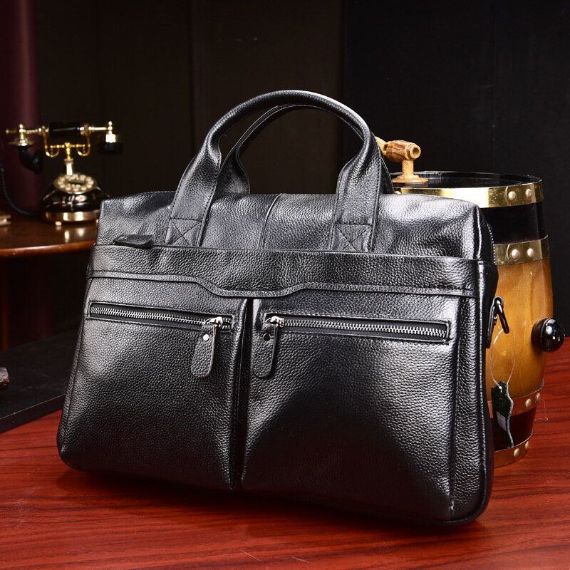 Herren Echtes Leder Business Multi Carry 14 Zoll Laptoptasche Aktentasche Umhängetasche Umhängetasche