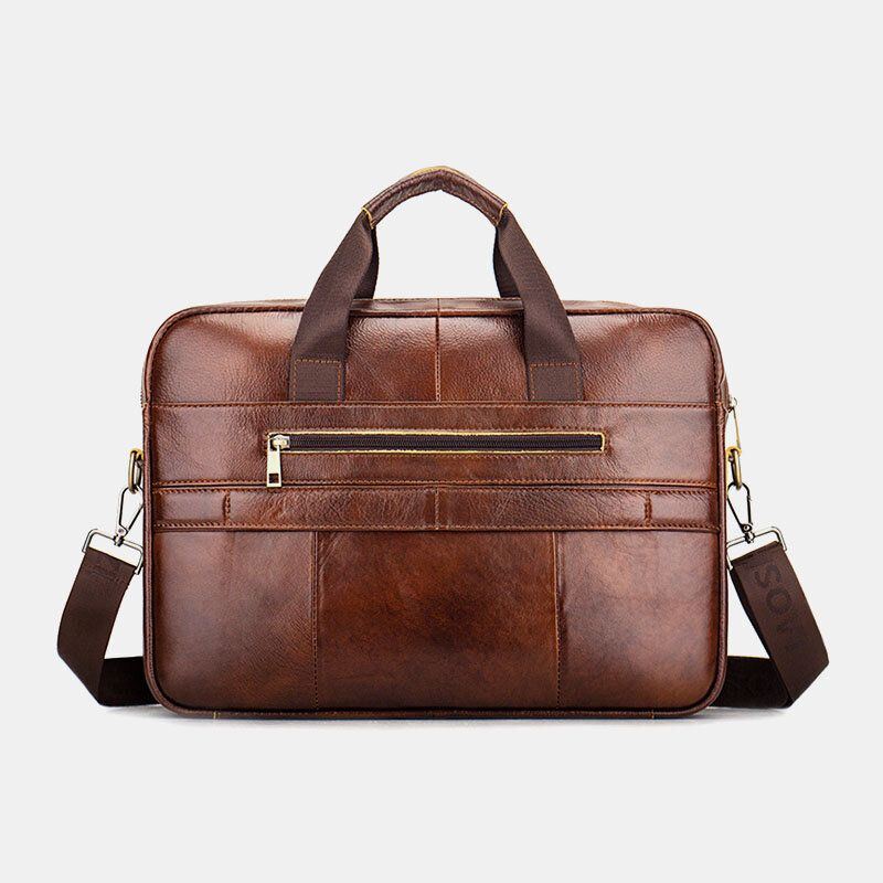 Herren Echtes Leder Retro Business Multifunktions 13 Zoll Laptoptasche Handtasche Aktentasche Umhängetasche