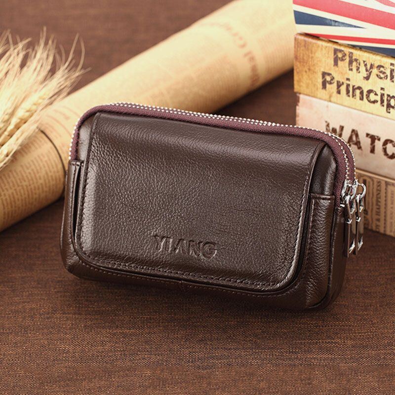 Herren Echtes Leder Retro Multi Carry Mini Handytasche Kartenhalter Tasche Gürteltasche Umhängetasche