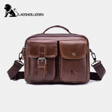 Herren Echtes Leder Vintage Business Bag Umhängetasche Handtasche Für Die Arbeit