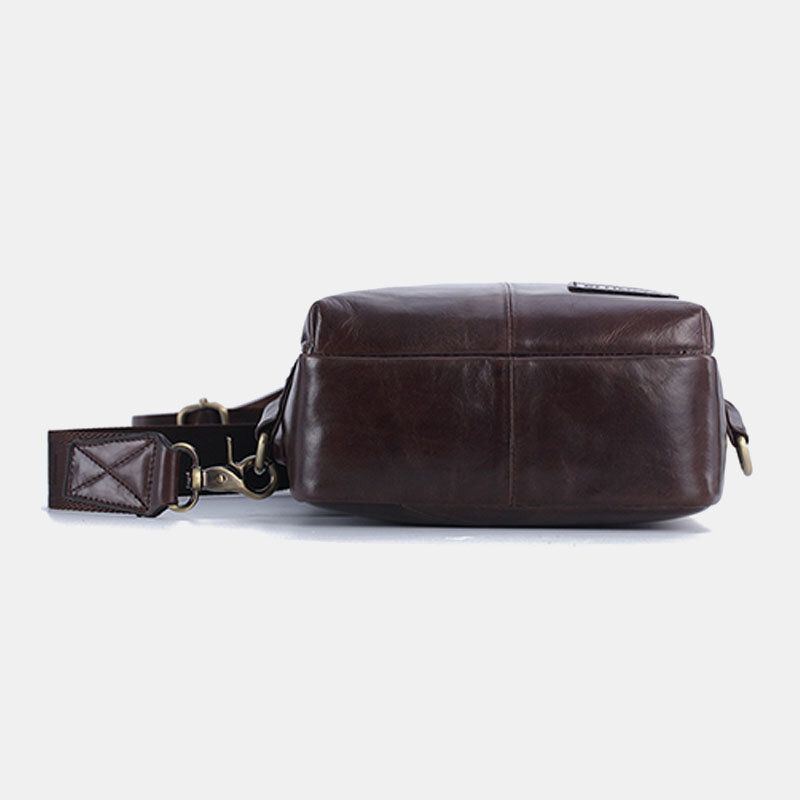 Herren Echtleder Casual Business Umhängetasche Brusttasche Outdoor