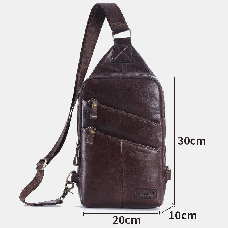 Herren Echtleder Casual Business Umhängetasche Brusttasche Outdoor