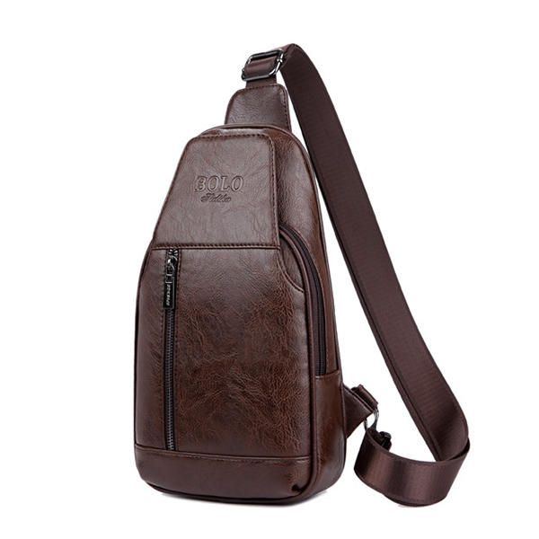 Herren Echtleder Multifunktionale Brusttasche Freizeit Outdoor Sport Umhängetasche Umhängetasche