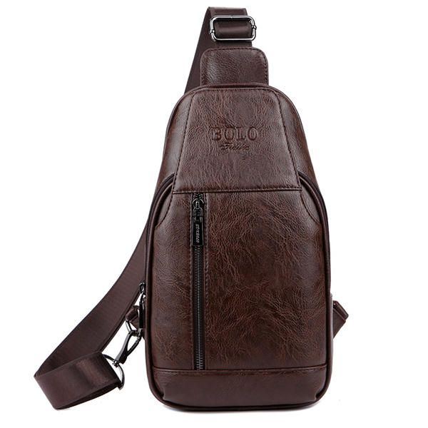 Herren Echtleder Multifunktionale Brusttasche Freizeit Outdoor Sport Umhängetasche Umhängetasche