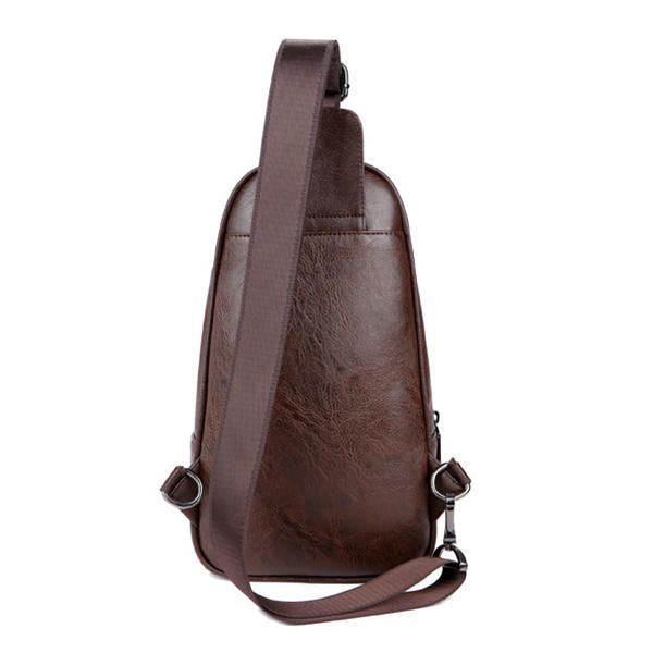 Herren Echtleder Multifunktionale Brusttasche Freizeit Outdoor Sport Umhängetasche Umhängetasche