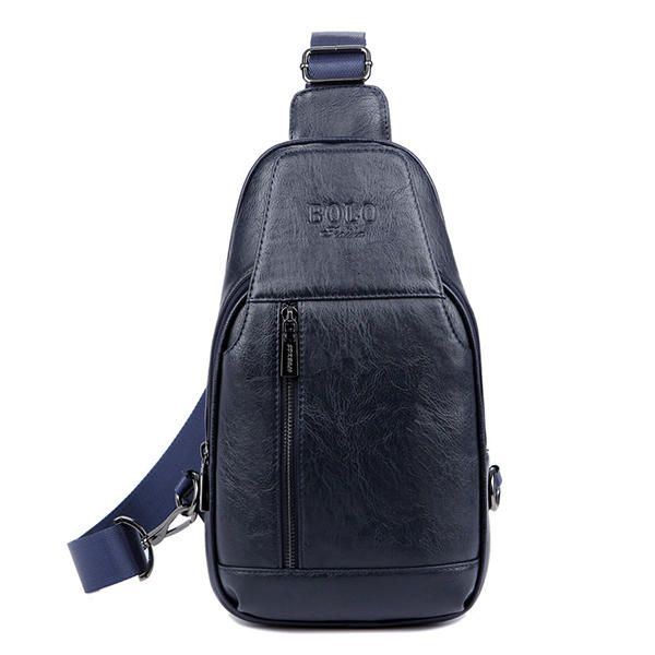 Herren Echtleder Multifunktionale Brusttasche Freizeit Outdoor Sport Umhängetasche Umhängetasche