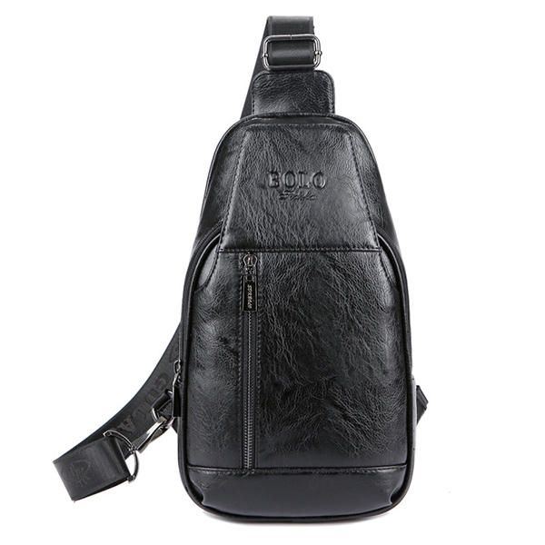 Herren Echtleder Multifunktionale Brusttasche Freizeit Outdoor Sport Umhängetasche Umhängetasche