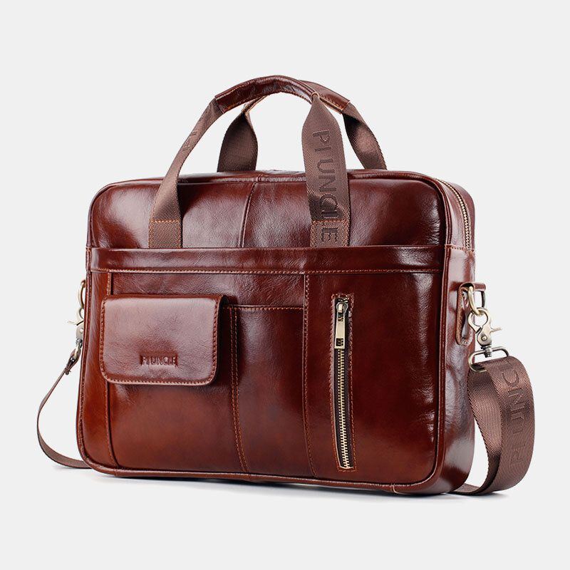 Herren Echtleder Multifunktions Multifunktions Umhängetasche Mit Mehreren Taschen Umhängetasche Handtasche Messenger Aktentasche