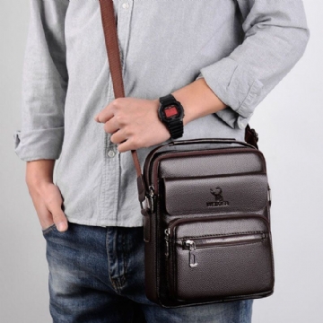 Herren Kunstleder Busienss Retro Multi Carry Handtasche Umhängetasche