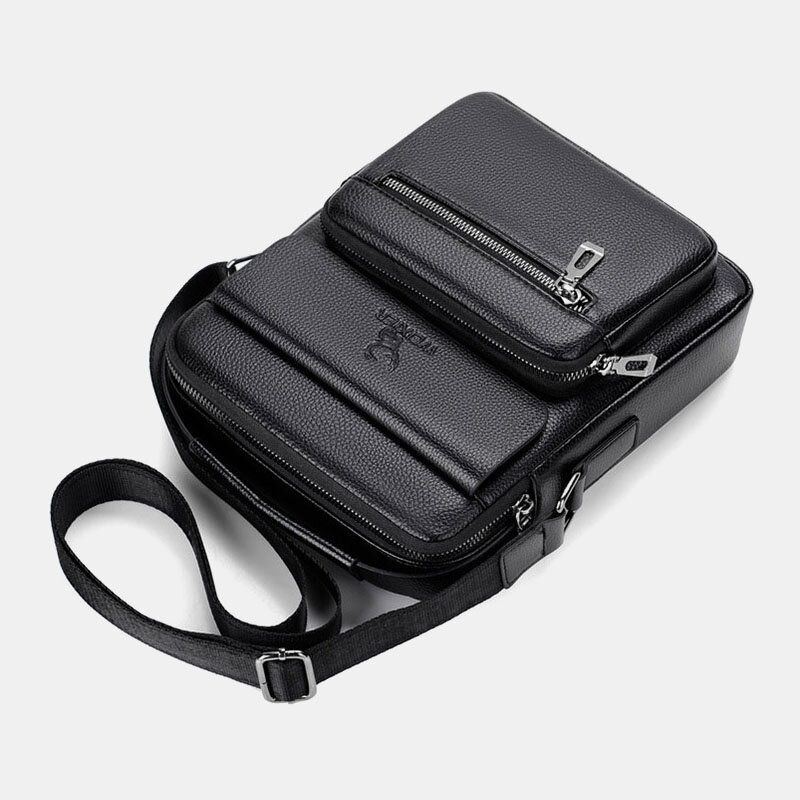 Herren Kunstleder Busienss Retro Multi Carry Handtasche Umhängetasche