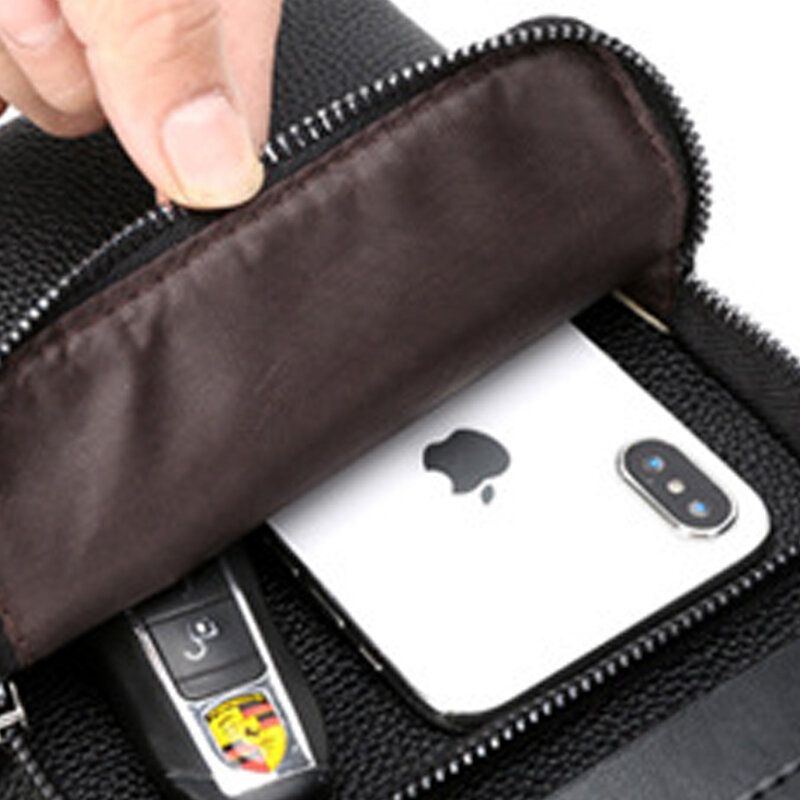 Herren Kunstleder Mode Brusttasche Umhängetasche Umhängetasche Mit Usb Ladeanschluss