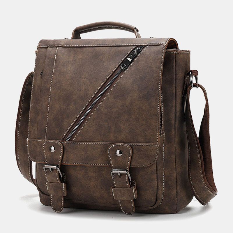 Herren Kunstleder Retro Großraum Multi Carry Handtasche Umhängetasche