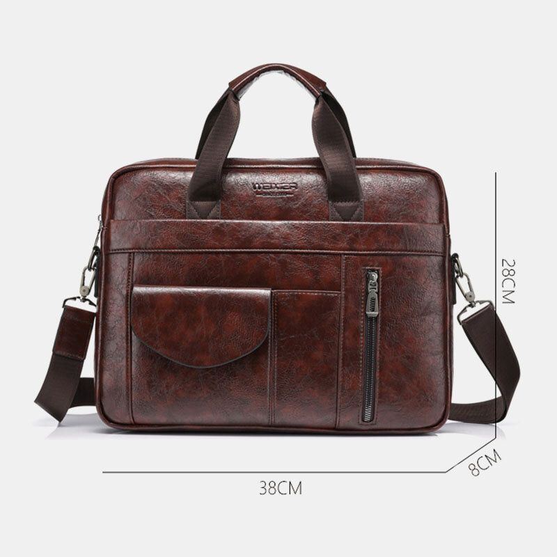 Herren Multi Pocket Anti Diebstahl Umhängetaschen Große Kapazität Retro 13.3 Zoll Laptop Umhängetasche Aktentasche Umhängetasche