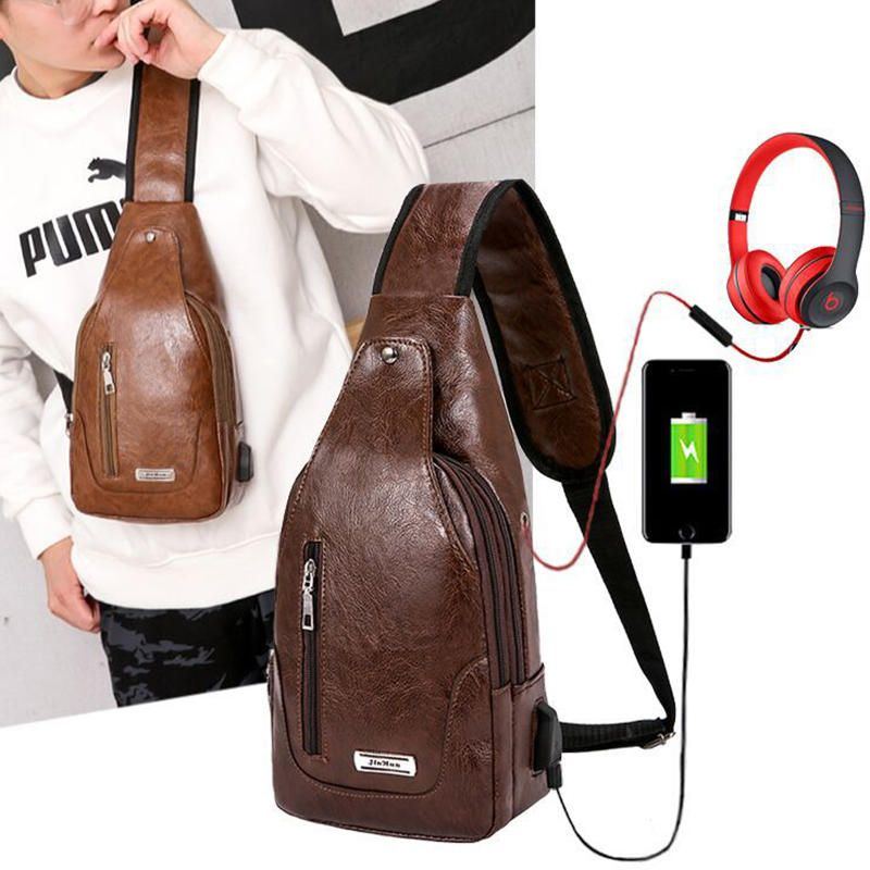 Herren Multifunktionale Usb Umhängetasche Brusttasche Umhängetasche Business Outdoor