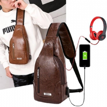 Herren Multifunktionale Usb Umhängetasche Brusttasche Umhängetasche Business Outdoor