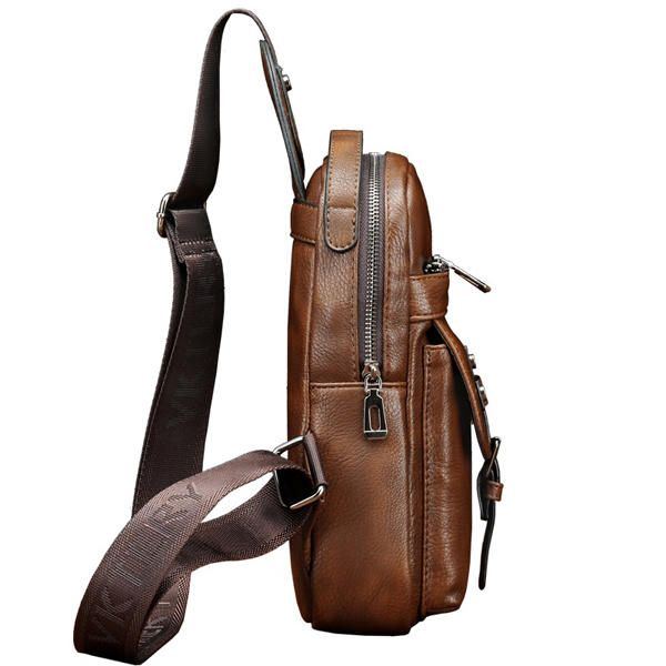 Herren Pu Leder Business Casual Brusttasche Umhängetasche Umhängetasche Für Die Freizeit