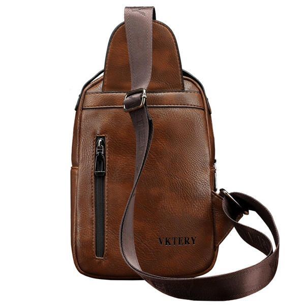 Herren Pu Leder Business Casual Brusttasche Umhängetasche Umhängetasche Für Die Freizeit