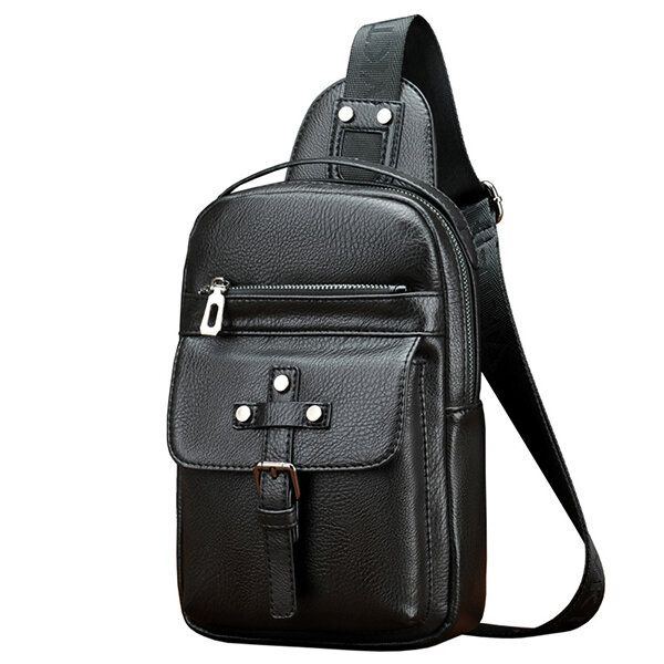 Herren Pu Leder Business Casual Brusttasche Umhängetasche Umhängetasche Für Die Freizeit