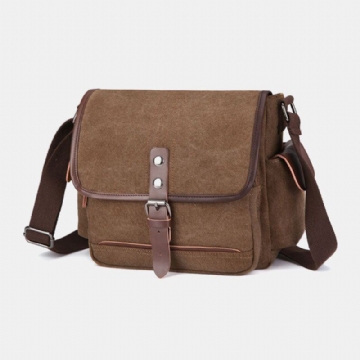 Herren Segeltuch Mit Großer Kapazität Wasserabweisend Vintage Laptop Kuriertasche Schultertasche Umhängetasche