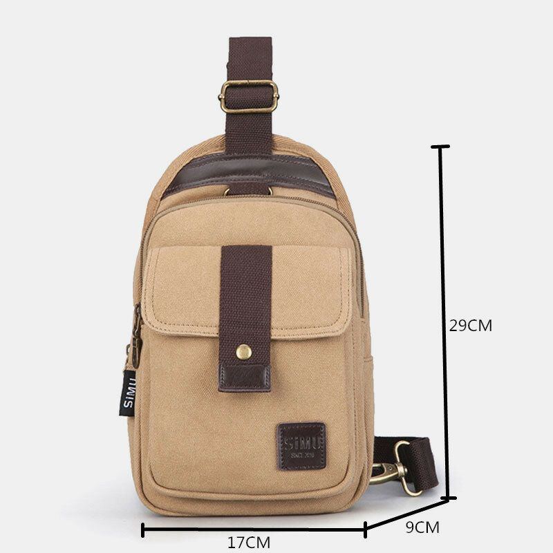 Herren Vinatge Anti Diebstahl Canvas Brusttasche Umhängetasche Umhängetasche