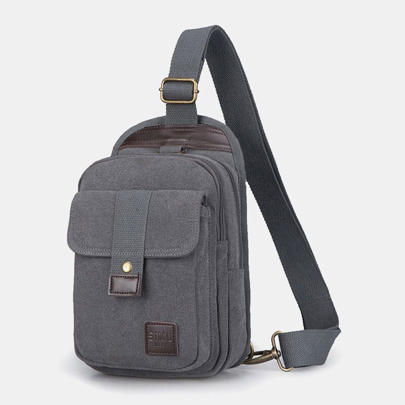 Herren Vinatge Anti Diebstahl Canvas Brusttasche Umhängetasche Umhängetasche