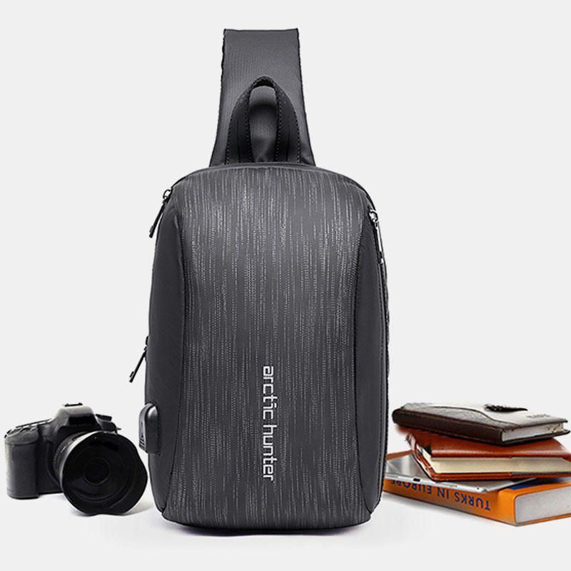 Herrenmode Casual Brusttasche Umhängetasche Umhängetasche Mit Usb Ladeanschluss