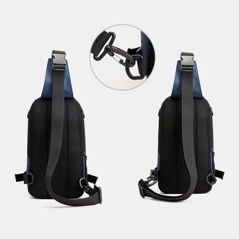 Herrenmode Leichte Multifunktionale Umhängetasche Umhängetasche Brusttasche Rucksack Mit Usb Ladeanschluss