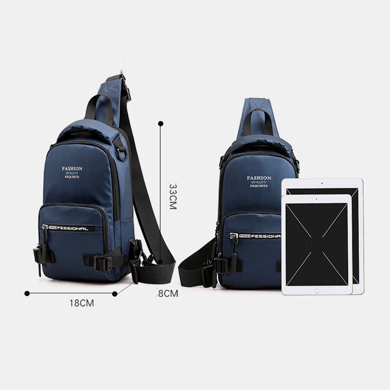 Herrenmode Leichte Multifunktionale Umhängetasche Umhängetasche Brusttasche Rucksack Mit Usb Ladeanschluss