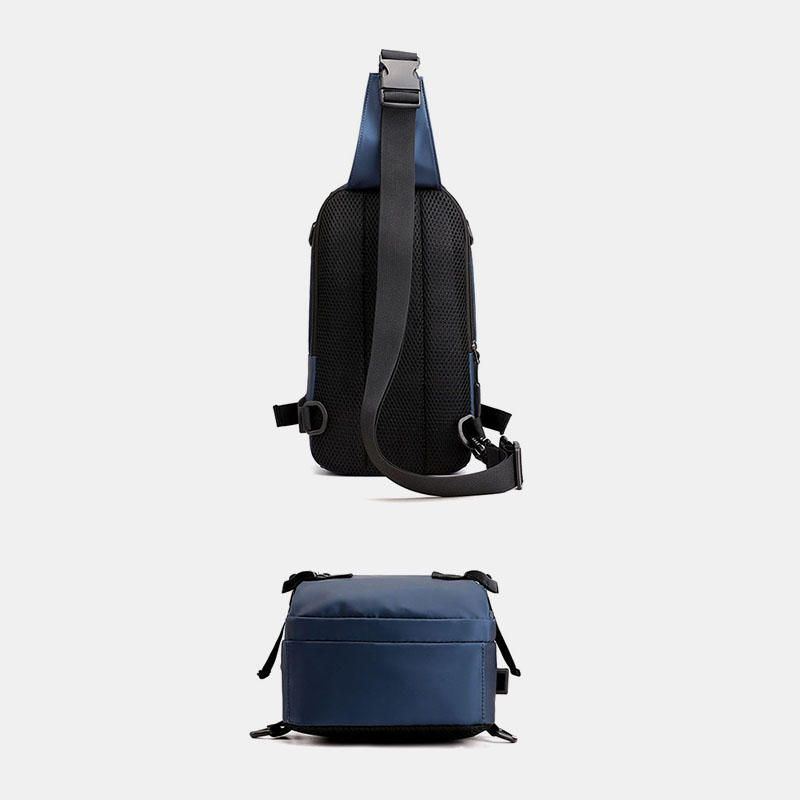 Herrenmode Wasserdicht Leicht Sport Brusttasche Rucksack Mit Usb Ladeanschluss