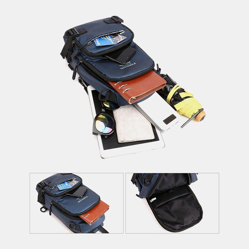 Herrenmode Wasserdicht Leicht Sport Brusttasche Rucksack Mit Usb Ladeanschluss