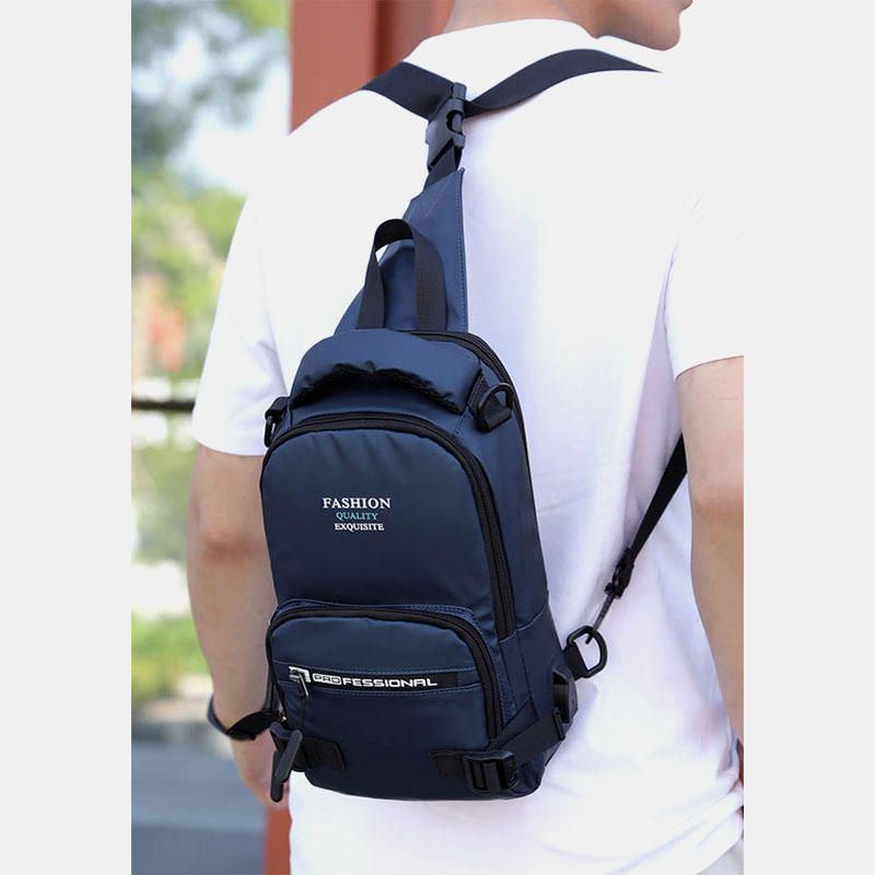 Herrenmode Wasserdicht Leicht Sport Brusttasche Rucksack Mit Usb Ladeanschluss