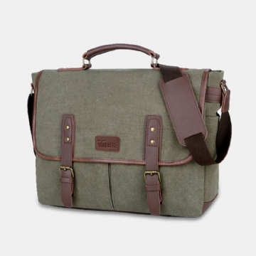 Herren Canvas Multi Pocket Verschleißfeste Vintage Business Messenger Bag Laptoptasche Umhängetasche Handtasche