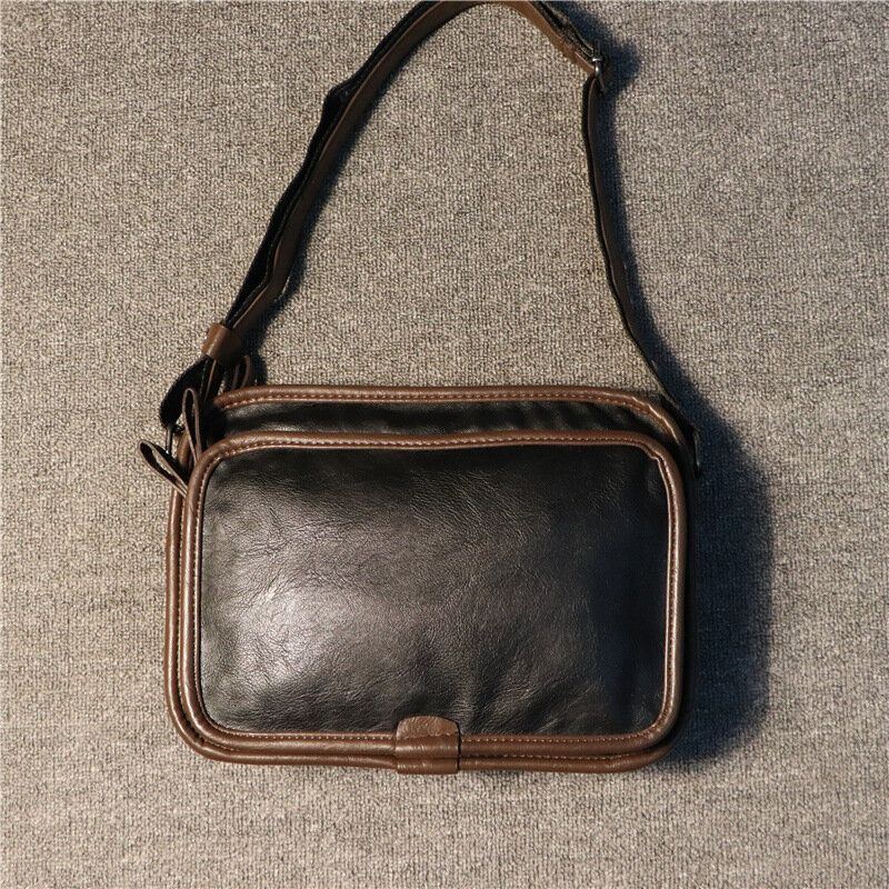 Herren Casual Soft Leather Back Anti Diebstahl Tasche Umhängetaschen Messenger Umhängetasche