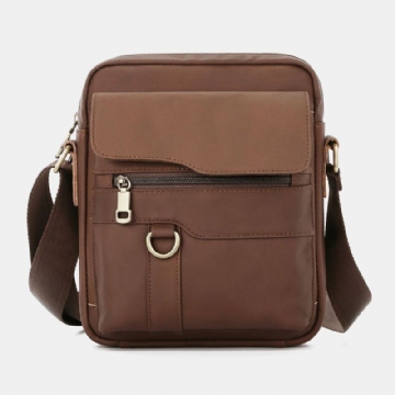 Herren Echtes Leder Große Kapazität Vintage Casual 6.5 Zoll Handytasche Umhängetasche Umhängetasche Messenger Aktentasche