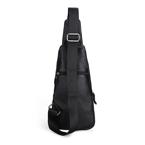 Herren Echtes Leder Mode Casual Brusttasche Daypack Sling Bag Umhängetasche