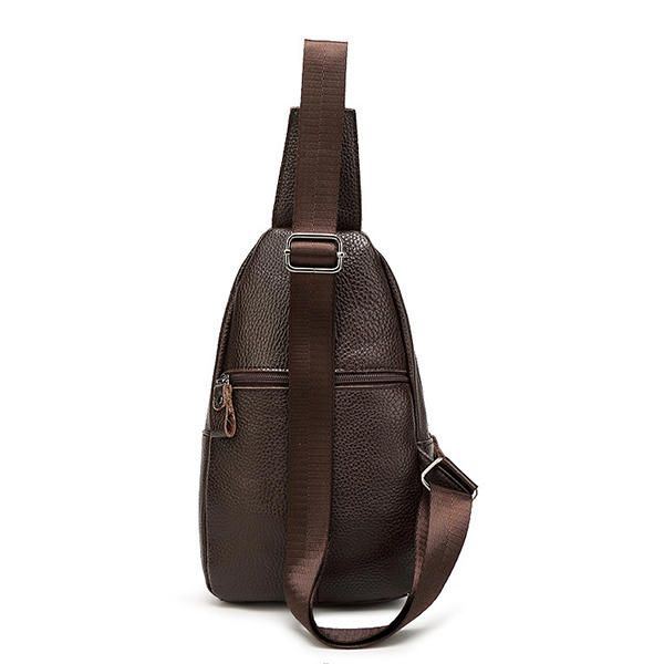 Herren Damen Echtes Leder Brusttasche Mode Retro Casual Umhängetasche Mit 3 Farben