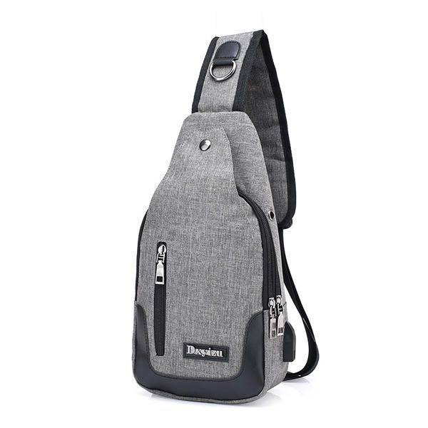 Herren Damen Usb Anschluss Lässige Outdoor Brusttasche Umhängetasche