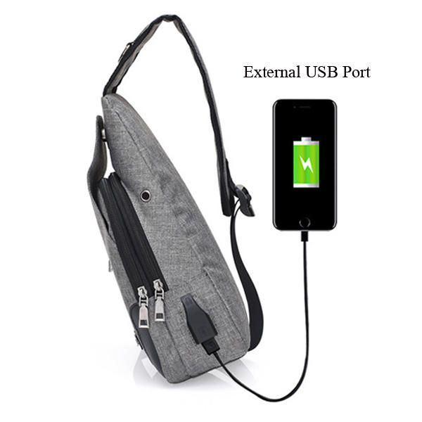 Herren Damen Usb Anschluss Lässige Outdoor Brusttasche Umhängetasche