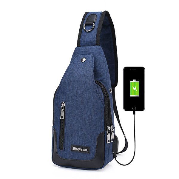 Herren Damen Usb Anschluss Lässige Outdoor Brusttasche Umhängetasche