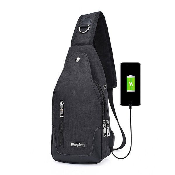 Herren Damen Usb Anschluss Lässige Outdoor Brusttasche Umhängetasche