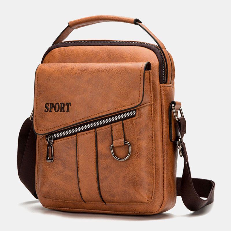 Herren Multi Pocket Wasserdichte Verschleißfeste Crossbody Taschen Retro Umhängetasche Mit Großer Kapazität