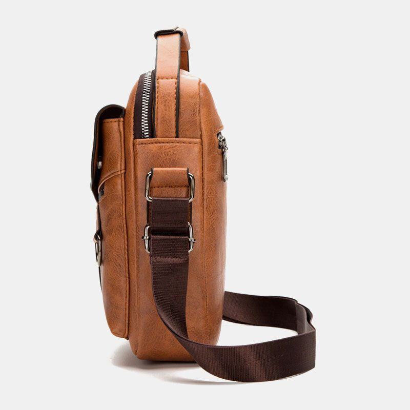 Herren Multi Pocket Wasserdichte Verschleißfeste Crossbody Taschen Retro Umhängetasche Mit Großer Kapazität