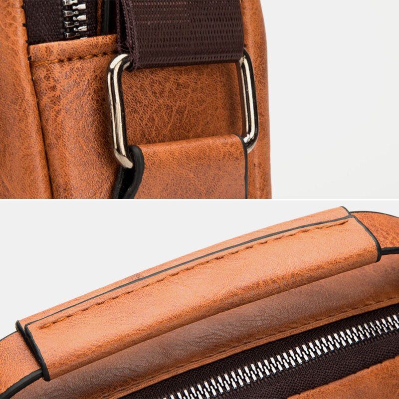 Herren Multi Pocket Wasserdichte Verschleißfeste Crossbody Taschen Retro Umhängetasche Mit Großer Kapazität