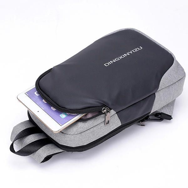 Herren Nylon Freizeit Wasserdichte Brusttasche Umhängetasche Mit Großem Fassungsvermögen Und Usb Aufladung