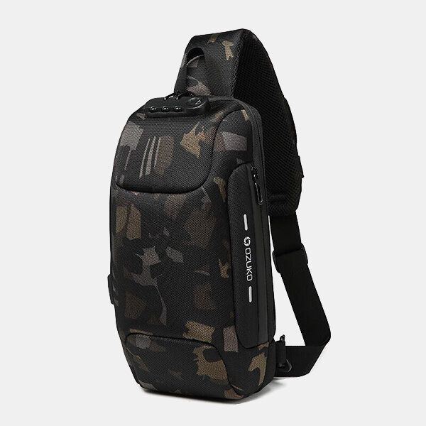 Herren Outdoor Usb Anti Diebstahl Multifunktionale Wasserdichte Brusttasche Mit Großer Kapazität