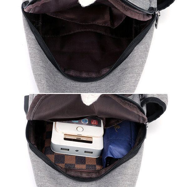 Herren Oxford Große Kapazität Lässige Outdoor Reisen Usb Ladeanschluss Umhängetasche Brusttasche Umhängetasche