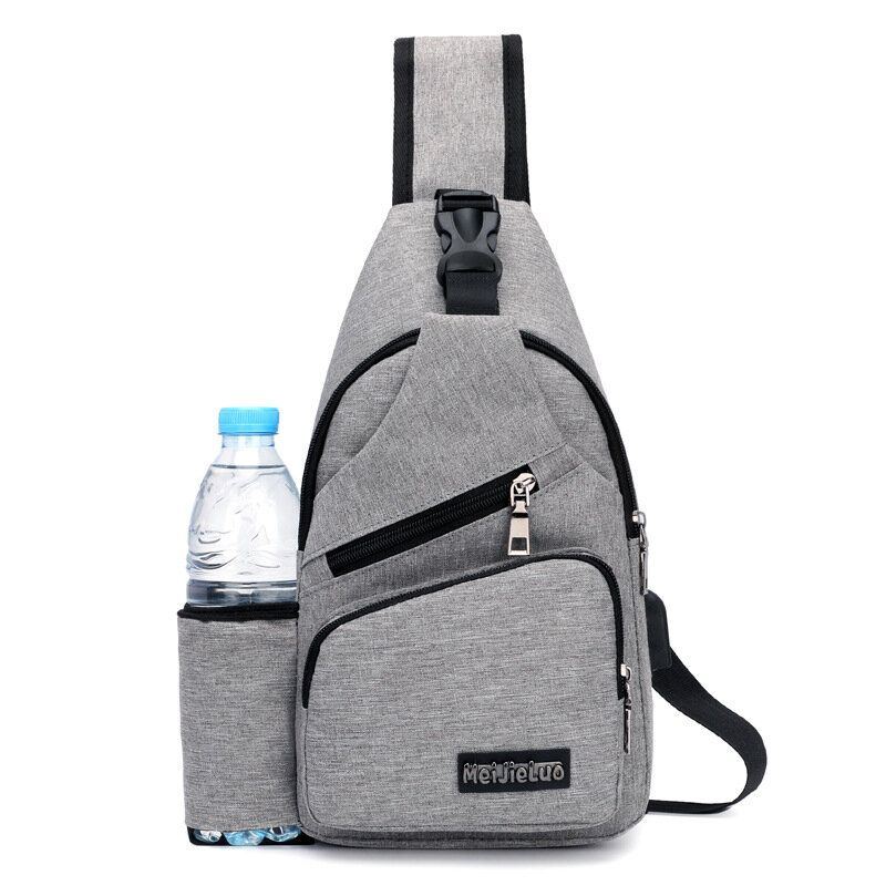 Herren Oxford Große Kapazität Lässige Outdoor Reisen Usb Ladeanschluss Umhängetasche Brusttasche Umhängetasche